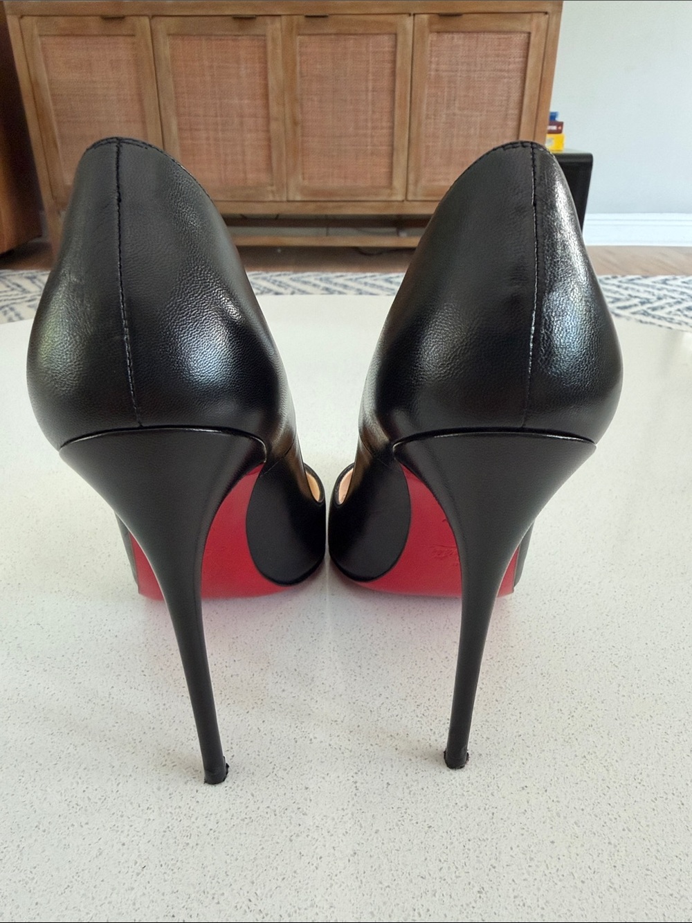Christian Louboutin So Kate Black Leather Stiletto Pump with Red Soles - Picture 3 of 4